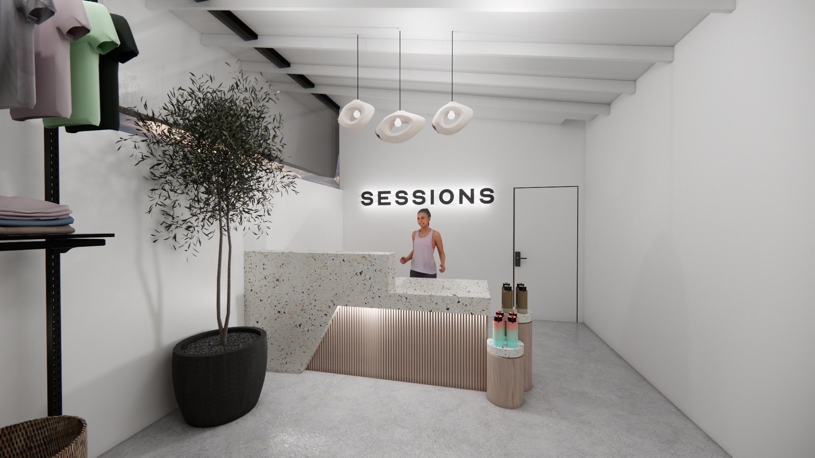 Sessions Cycle front desk rendering